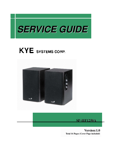 GENIUS hfe genius sp-hf1250a service en  . Rare and Ancient Equipment GENIUS Audio SP-HF1250A hfe_genius_sp-hf1250a_service_en.pdf