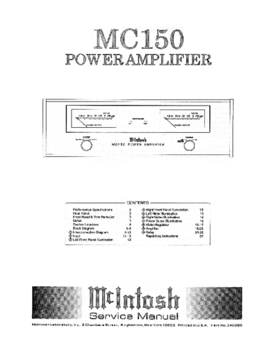 Mc INTOSH hfe mcintosh mc150 service en  . Rare and Ancient Equipment Mc INTOSH Audio MC150 hfe_mcintosh_mc150_service_en.pdf