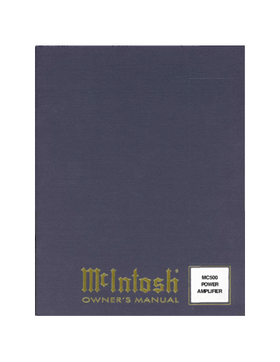 Mc INTOSH hfe mcintosh mc500 en  . Rare and Ancient Equipment Mc INTOSH Audio MC500 hfe_mcintosh_mc500_en.pdf