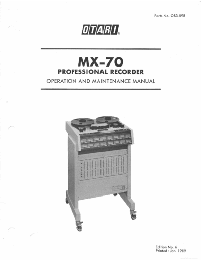 OTARI hfe otari mx-70 service en  . Rare and Ancient Equipment OTARI Tape Deck MX-70 hfe_otari_mx-70_service_en.pdf