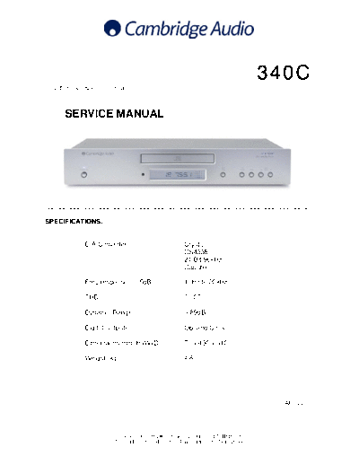 CAMBRIDGE cambridge azur 340c cd player  . Rare and Ancient Equipment CAMBRIDGE Audio Azur 340C cambridge azur 340c_cd player.pdf