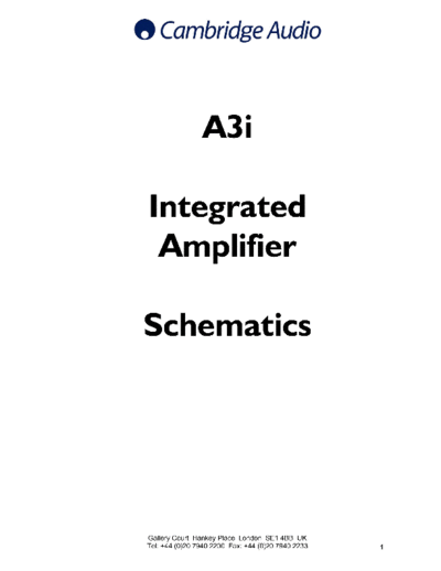 CAMBRIDGE hfe   audio a3i schematics  . Rare and Ancient Equipment CAMBRIDGE Audio A3I hfe_cambridge_audio_a3i_schematics.pdf