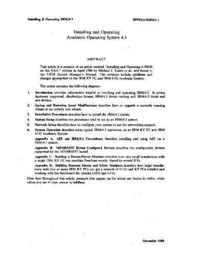 IBM Installing and Operating Academic Operating System 4.3 Dec88  IBM pc rt aos Installing_and_Operating_Academic_Operating_System_4.3_Dec88.pdf