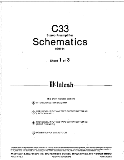 Mc INTOSH hfe mcintosh c33 schematics en  . Rare and Ancient Equipment Mc INTOSH Audio C33 hfe_mcintosh_c33_schematics_en.pdf
