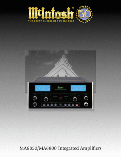Mc INTOSH hfe mcintosh ma6800 6850 brochure  . Rare and Ancient Equipment Mc INTOSH Audio MA6800 hfe_mcintosh_ma6800_6850_brochure.pdf