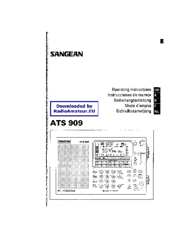 SANGEAN Sangean ATS-909 user  . Rare and Ancient Equipment SANGEAN Audio ATS909 Sangean_ATS-909_user.pdf