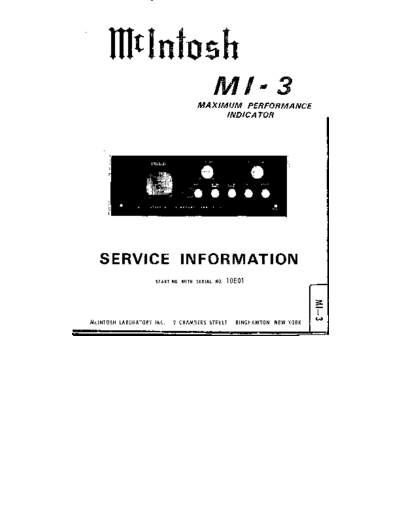 Mc INTOSH MI3  . Rare and Ancient Equipment Mc INTOSH Audio M13 MI3.pdf