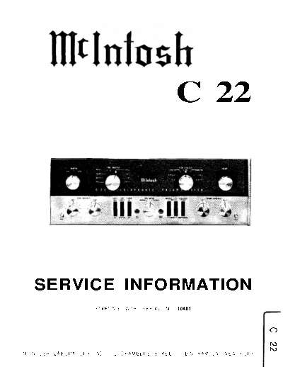 Mc INTOSH hfe mcintosh c22 service  . Rare and Ancient Equipment Mc INTOSH Audio C22 hfe_mcintosh_c22_service.pdf