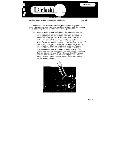 Mc INTOSH hfe mcintosh ma5100 service bulletin ma-5100-1  . Rare and Ancient Equipment Mc INTOSH Audio MA5100 hfe_mcintosh_ma5100_service_bulletin_ma-5100-1.pdf