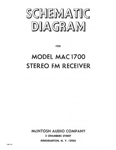 Mc INTOSH hfe mcintosh mac1700 schematics  . Rare and Ancient Equipment Mc INTOSH Audio MAC1700 hfe_mcintosh_mac1700_schematics.pdf