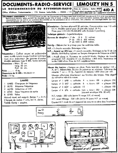 LEMOUZY Lemouzy HN5  . Rare and Ancient Equipment LEMOUZY Audio HN5 Lemouzy_HN5.pdf