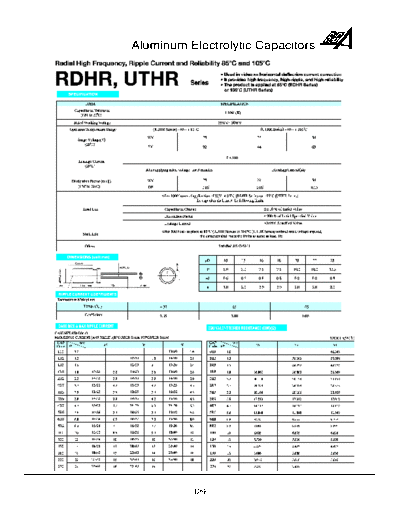 RG-Allen [radial] RDHR-UTHR Series  . Electronic Components Datasheets Passive components capacitors RG-Allen RG-Allen [radial] RDHR-UTHR Series.pdf