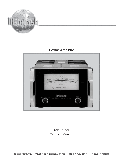 Mc INTOSH hfe mcintosh mc1-2kw en  . Rare and Ancient Equipment Mc INTOSH Audio MC1.2KW hfe_mcintosh_mc1-2kw_en.pdf