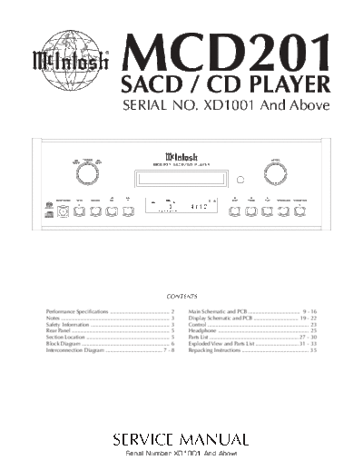 Mc INTOSH hfe mcintosh mcd201 service xd1001 on  . Rare and Ancient Equipment Mc INTOSH Audio MCD201 hfe_mcintosh_mcd201_service_xd1001_on.pdf