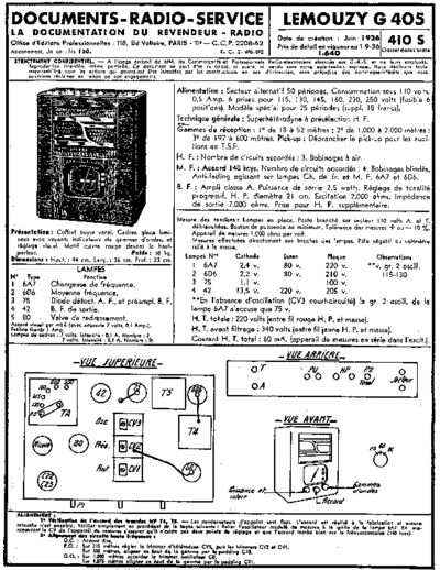 LEMOUZY Lemouzy G405  . Rare and Ancient Equipment LEMOUZY Audio G405 Lemouzy_G405.pdf