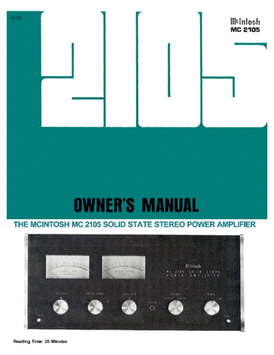 Mc INTOSH hfe mcintosh mc2105  . Rare and Ancient Equipment Mc INTOSH Audio MC2105 hfe_mcintosh_mc2105.pdf