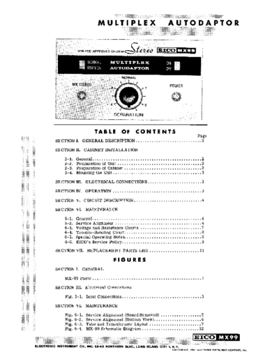 Mc INTOSH McIntosh MX-99 sm  . Rare and Ancient Equipment Mc INTOSH Audio MX99 McIntosh_MX-99_sm.pdf