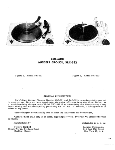COLLARO ve collaro 3rc-531 3rc-532 service info en  . Rare and Ancient Equipment COLLARO Audio 3RC-531 ve_collaro_3rc-531_3rc-532_service_info_en.pdf