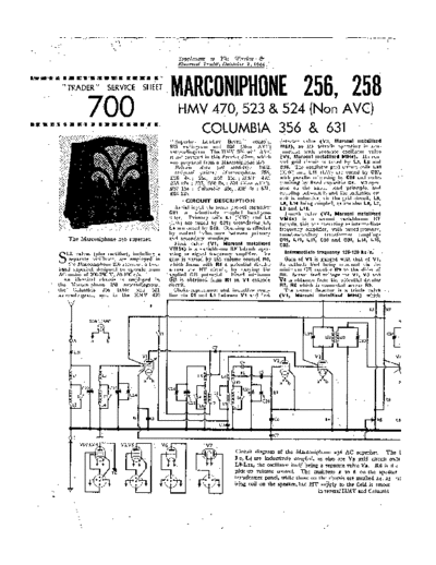 COLUMBIA Marconiphone 256  . Rare and Ancient Equipment COLUMBIA Audio 631 Marconiphone_256.pdf