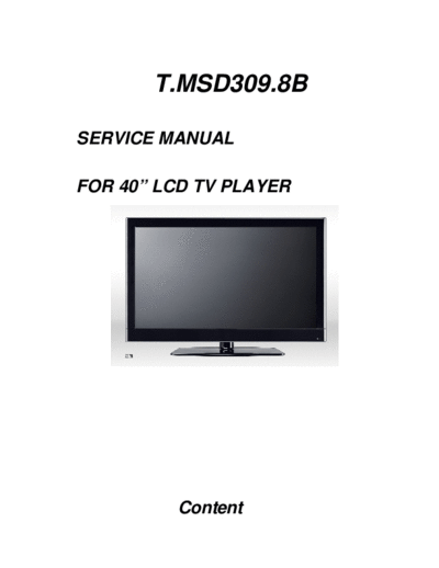 CONTENT content t.msd309.8b  . Rare and Ancient Equipment CONTENT LCD T.MSD309.8B content_t.msd309.8b.pdf