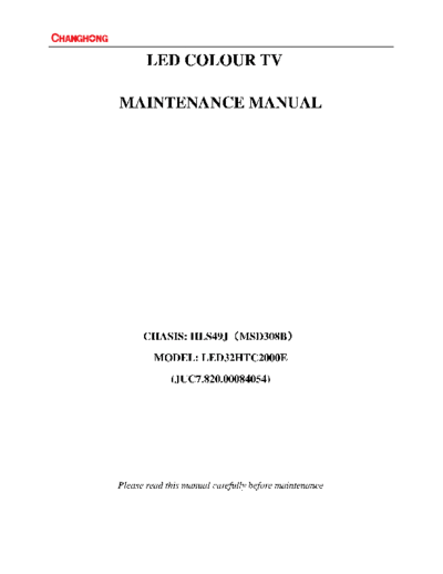 CHANGHONG JUC7.820.00084054  . Rare and Ancient Equipment CHANGHONG LED HLS49J JUC7.820.00084054.pdf