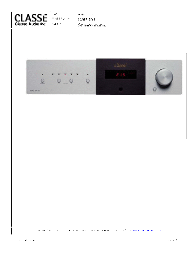 CLASSE AUDIO hfe classe audio cap-151 service  . Rare and Ancient Equipment CLASSE AUDIO Audio CAP-151 hfe_classe_audio_cap-151_service.pdf