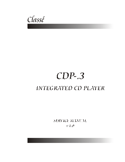 CLASSE AUDIO hfe classe audio cdp-3 service en  . Rare and Ancient Equipment CLASSE AUDIO Audio CDP-3 hfe_classe_audio_cdp-3_service_en.pdf