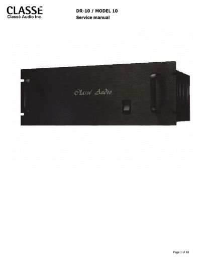 CLASSE AUDIO hfe   dr-10 service  . Rare and Ancient Equipment CLASSE AUDIO Audio model 10 hfe_classe_audio_dr-10_service.pdf