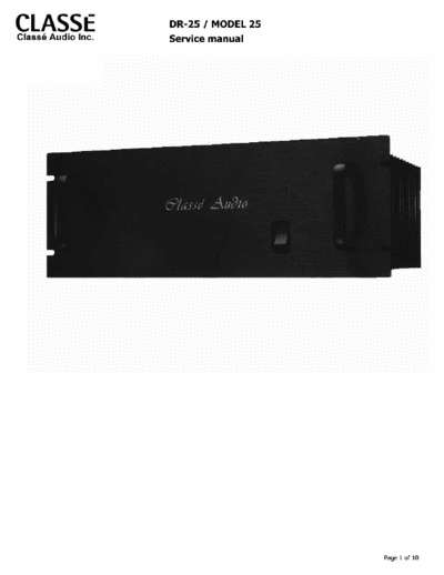 CLASSE AUDIO hfe   dr-25 service  . Rare and Ancient Equipment CLASSE AUDIO Audio model 25 hfe_classe_audio_dr-25_service.pdf