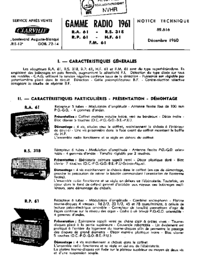 CLARVILLE Clarville RA61  . Rare and Ancient Equipment CLARVILLE Audio HF61 Clarville_RA61.pdf