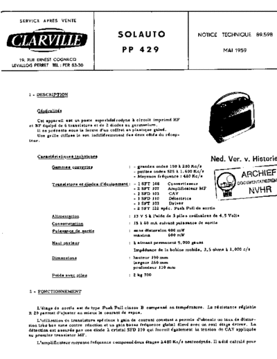 CLARVILLE Clarville PP429  . Rare and Ancient Equipment CLARVILLE Audio PP429 Solauto Clarville_PP429.pdf