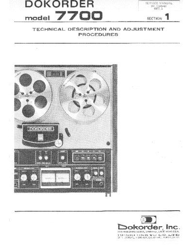 DOKODER hfe dokorder 7700 service section 1 en  . Rare and Ancient Equipment DOKODER Audio 7700 hfe_dokorder_7700_service_section_1_en.pdf