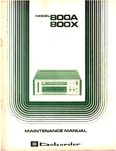 DOKODER Dokorder 800-A service manual  . Rare and Ancient Equipment DOKODER Audio 800-A Dokorder_800-A_service_manual.pdf