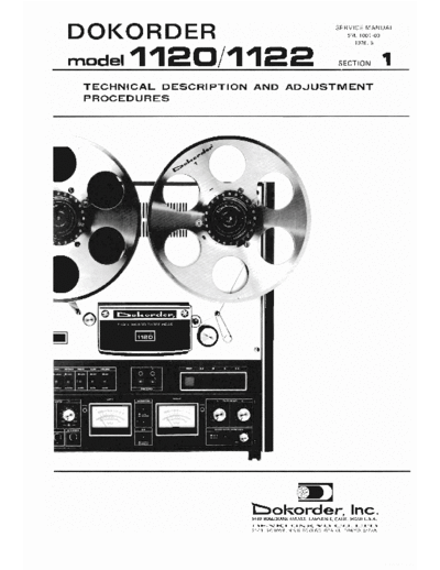 DOKODER hfe dokorder 1120 1122 service sm-1001-00 section 1 alt scan  . Rare and Ancient Equipment DOKODER Audio 1122 hfe_dokorder_1120_1122_service_sm-1001-00_section_1_alt_scan.pdf