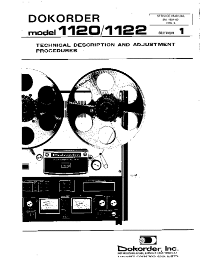 DOKODER hfe dokorder 1120 1122 service sm-1001-00 section 1 en  . Rare and Ancient Equipment DOKODER Audio 1122 hfe_dokorder_1120_1122_service_sm-1001-00_section_1_en.pdf