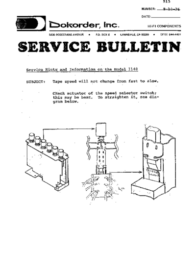 DOKODER hfe dokorder 1140 service bull 915 en  . Rare and Ancient Equipment DOKODER Audio 1140 hfe_dokorder_1140_service_bull_915_en.pdf