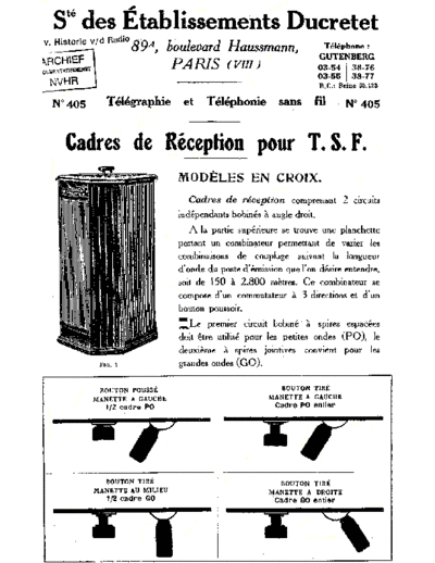 DUCRETET CadreCroix  . Rare and Ancient Equipment DUCRETET Audio CadreCroix Ducretet_CadreCroix.pdf