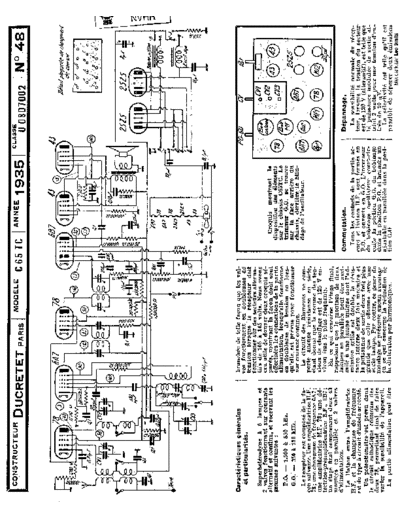 DUCRETET C65TC  . Rare and Ancient Equipment DUCRETET Audio C65TC Ducretet_C65TC.pdf