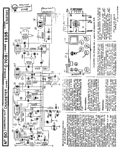 DUCRETET C70B  . Rare and Ancient Equipment DUCRETET Audio C70B Ducretet_C70B.pdf