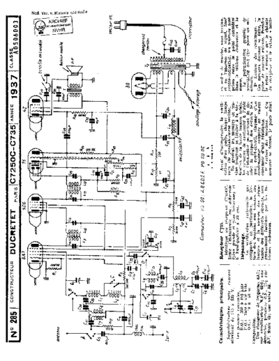 DUCRETET Ducretet C735  . Rare and Ancient Equipment DUCRETET Audio C7250C Ducretet_C735.pdf