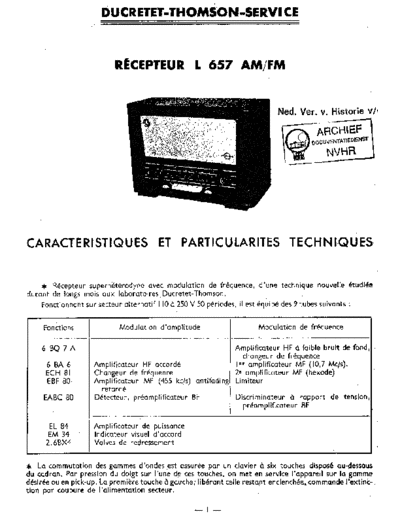 DUCRETET Ducretet L657  . Rare and Ancient Equipment DUCRETET Audio L657 Ducretet_L657.pdf