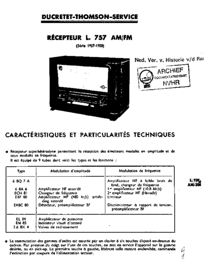 DUCRETET Ducretet L757  . Rare and Ancient Equipment DUCRETET Audio L757 Ducretet_L757.pdf