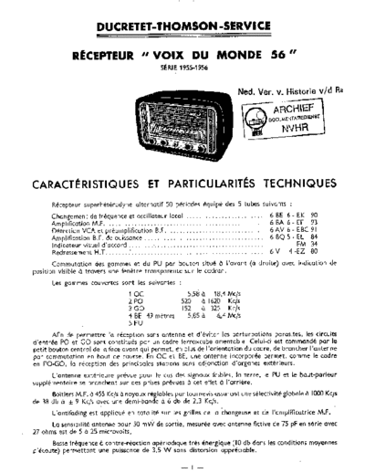 DUCRETET Ducretet VoixDuMonde56  . Rare and Ancient Equipment DUCRETET Audio VoixDuMonde56 Ducretet_VoixDuMonde56.pdf