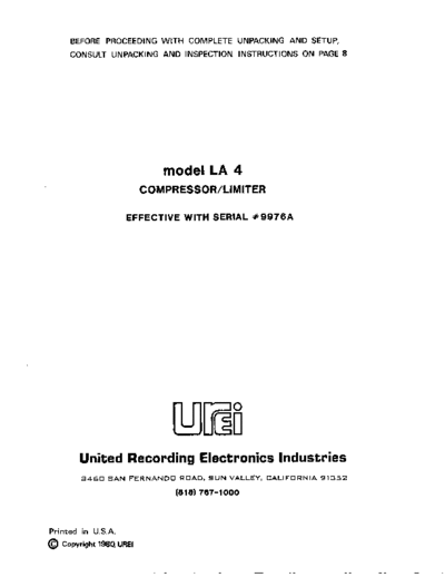 . Various UREI-LA-4 manual  . Various SM scena Studio UREI-LA-4 manual.pdf