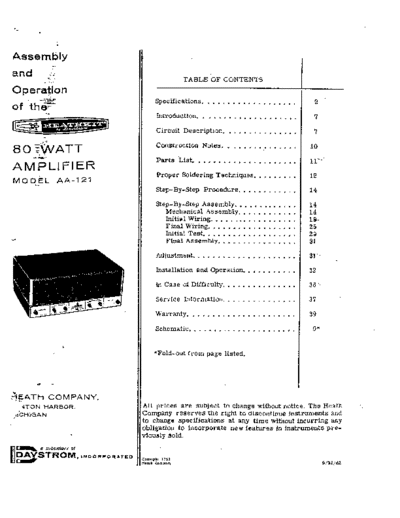 HEATHKIT hfe heathkit aa-121 assy operation  . Rare and Ancient Equipment HEATHKIT Audio AA-121 hfe_heathkit_aa-121_assy_operation.pdf