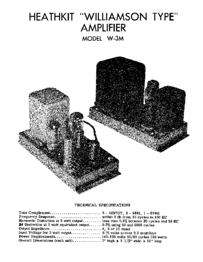 HEATHKIT hfe   w-3m assembly user  . Rare and Ancient Equipment HEATHKIT Audio W-3M hfe_heathkit_w-3m_assembly_user.pdf