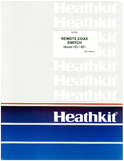 HEATHKIT HD1481 manual  . Rare and Ancient Equipment HEATHKIT Meet App HD1481 HD1481_manual.pdf