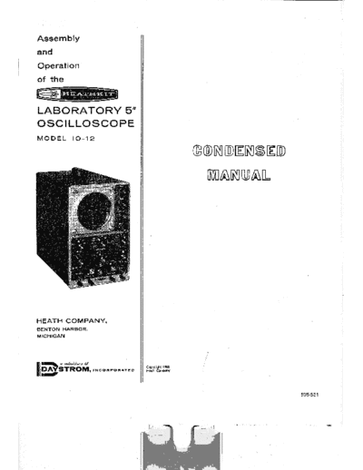 HEATHKIT IO-12 Oscilloscope Manual  . Rare and Ancient Equipment HEATHKIT Meet App Model 10-12 Heathkit IO-12 Oscilloscope Manual.pdf