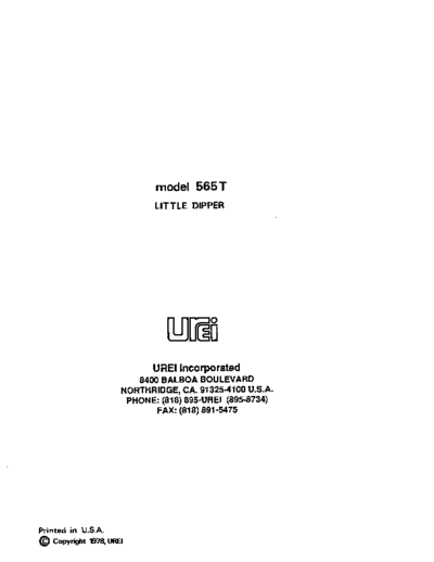 . Various UREI-565T  . Various SM scena Studio UREI-565T.pdf
