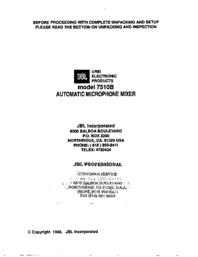 . Various UREI-7510B manual  . Various SM scena Studio UREI-7510B manual.pdf